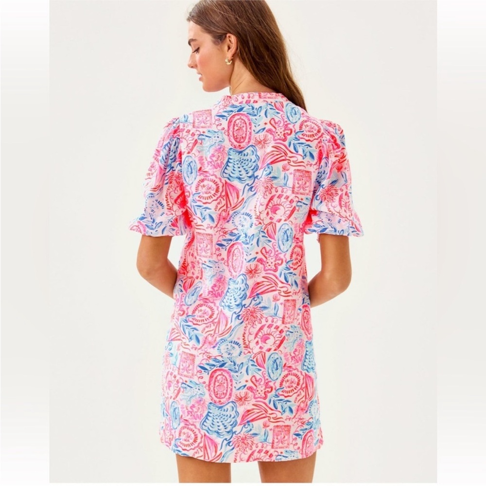 NWT LILLY PULITZER MIALEIGH LINEN DRESS LIL SUN SEA SAND - Picture 2 of 8